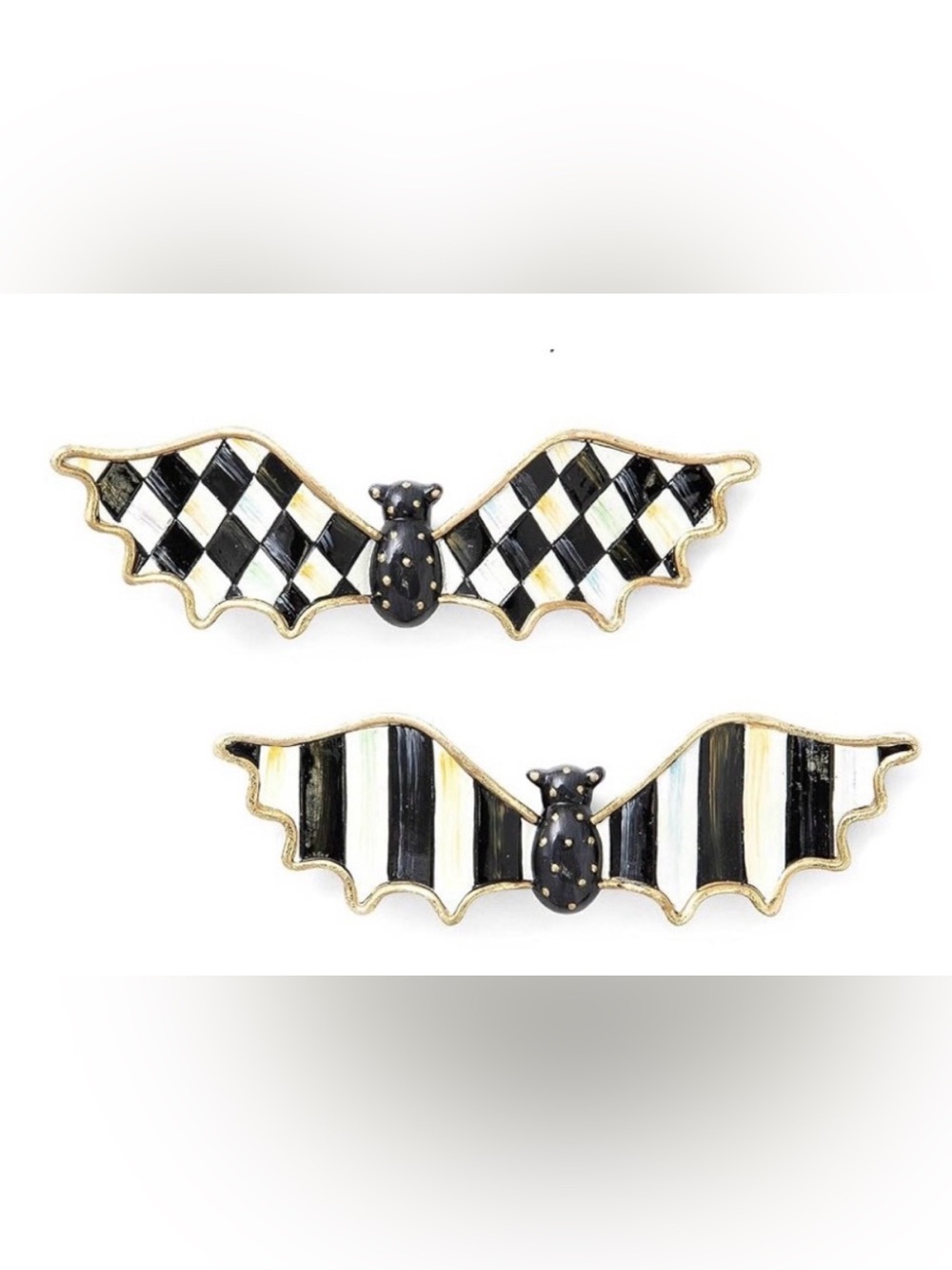 MacKenzie-Childs Black and White Bat Wall Set
